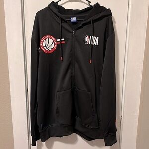 Mens NBA National Basketball Association Hooded Full Zip Black/Red, XL